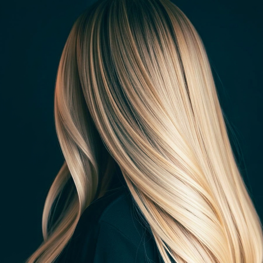 Blonde highlights met glansfinish